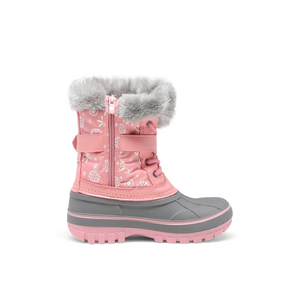 Kids Faux Fur Trim Mid-calf Boots - PINK - 2